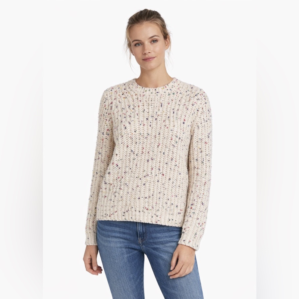 331 Tribal Jeans Confetti Knit Chunky Sweater Cream Multicolor Size M